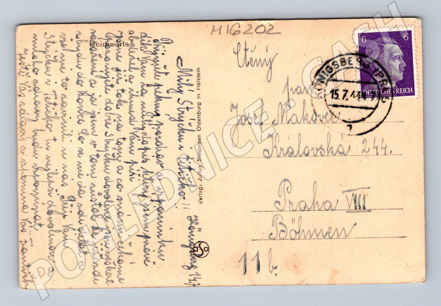 Pohlednice plachetnice na moři Německo 1941 razítkovaná (M16202)