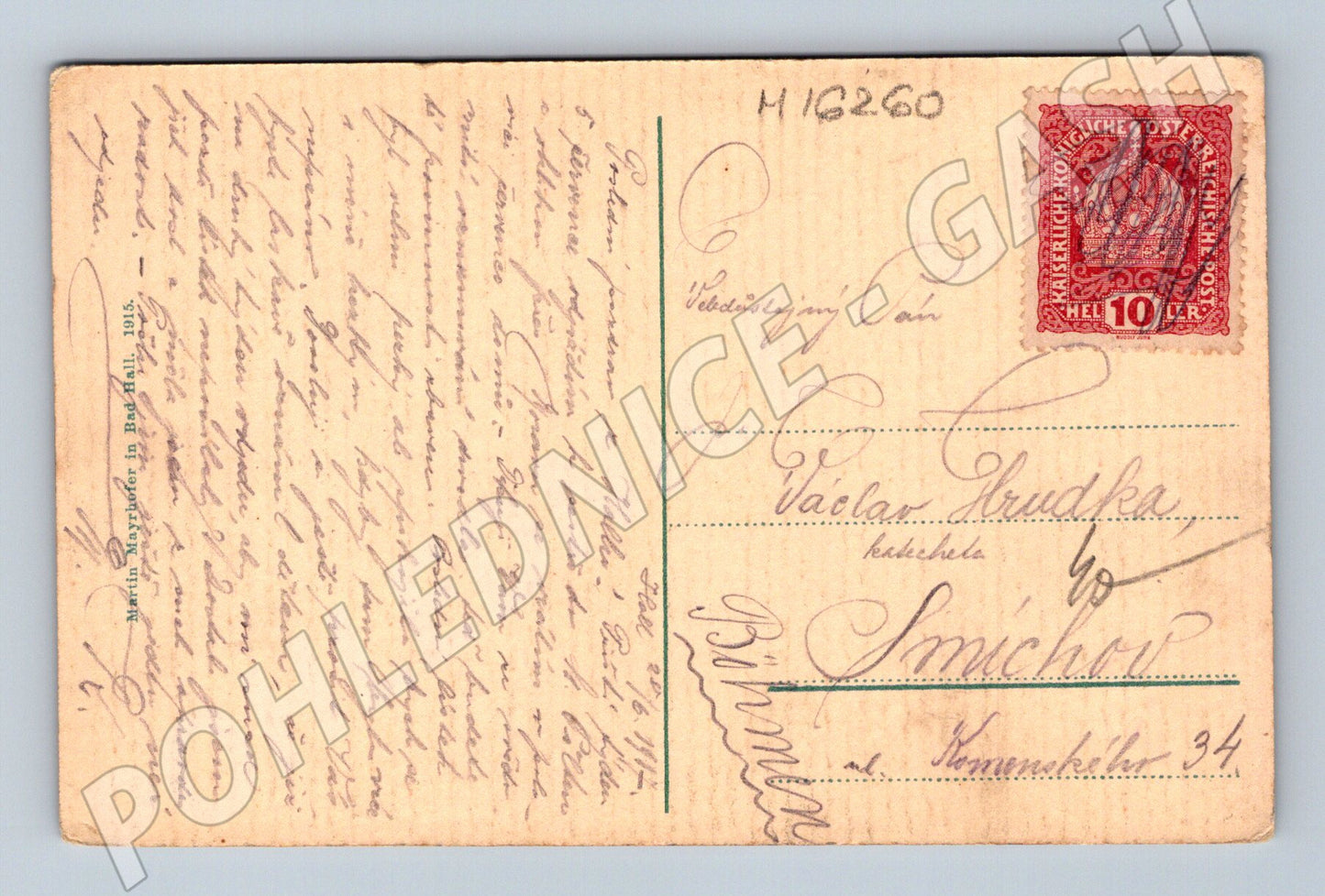 Pohlednice Bad Hall Schloss Feyregg zámek 1915 Rakousko Uher (M16260)