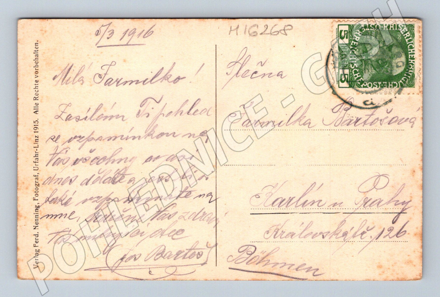 Pohlednice Pöstlingberg Linz 1916 Rakousko Uhersko (M16268)