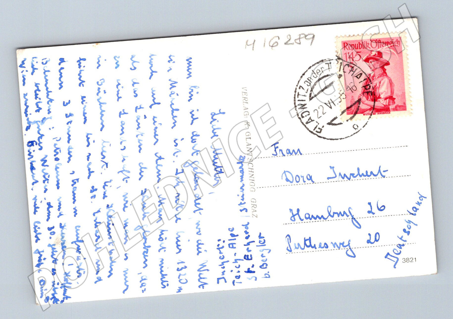 Pohlednice Rakousko Bärenschützklamm 1955 prošlá poštou (M16289)