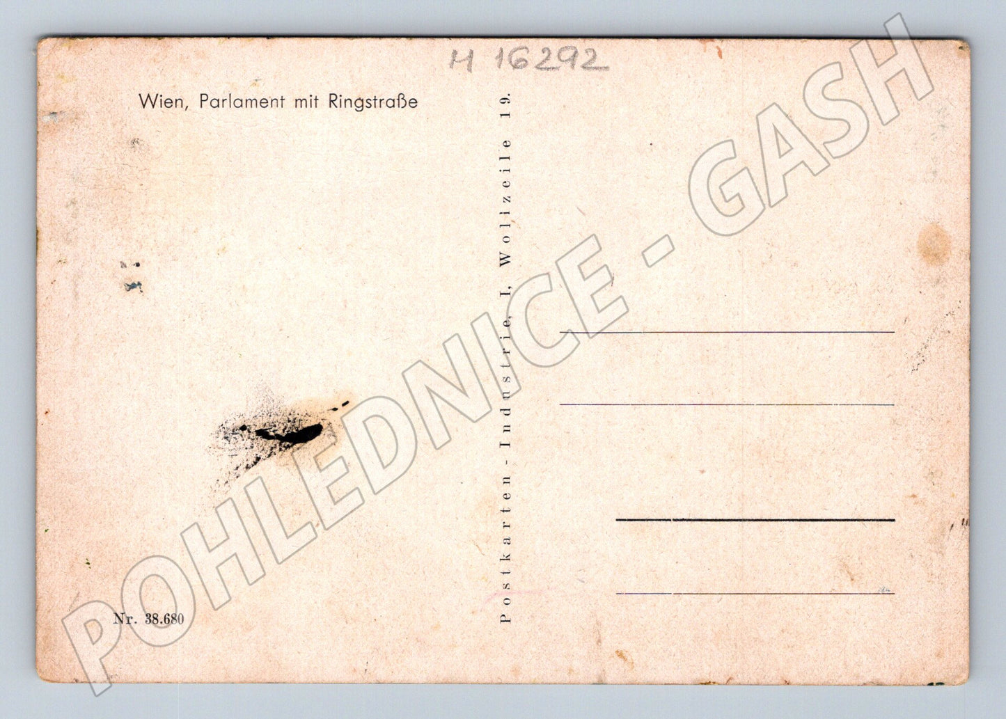 Pohlednice Vídeň Parlament Ringstraße historická Rakousko (M16292)