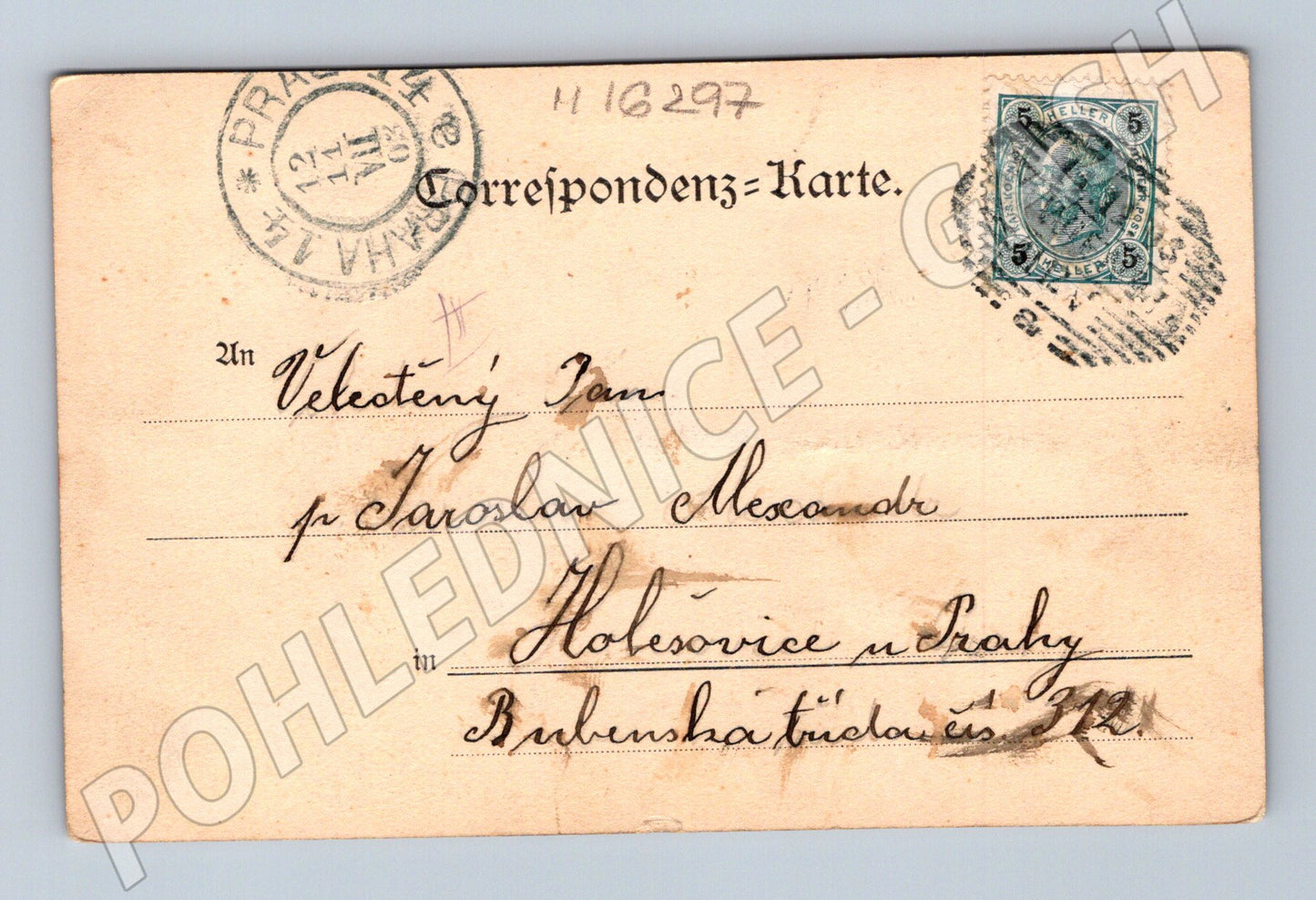 Pohlednice Praha Praterstern tramvaje historická do 1950 (M16297)