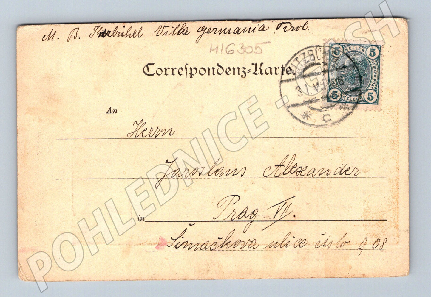 Pohlednice Kitzbühel 1906 barevný motiv poštou prošlá (M16305)