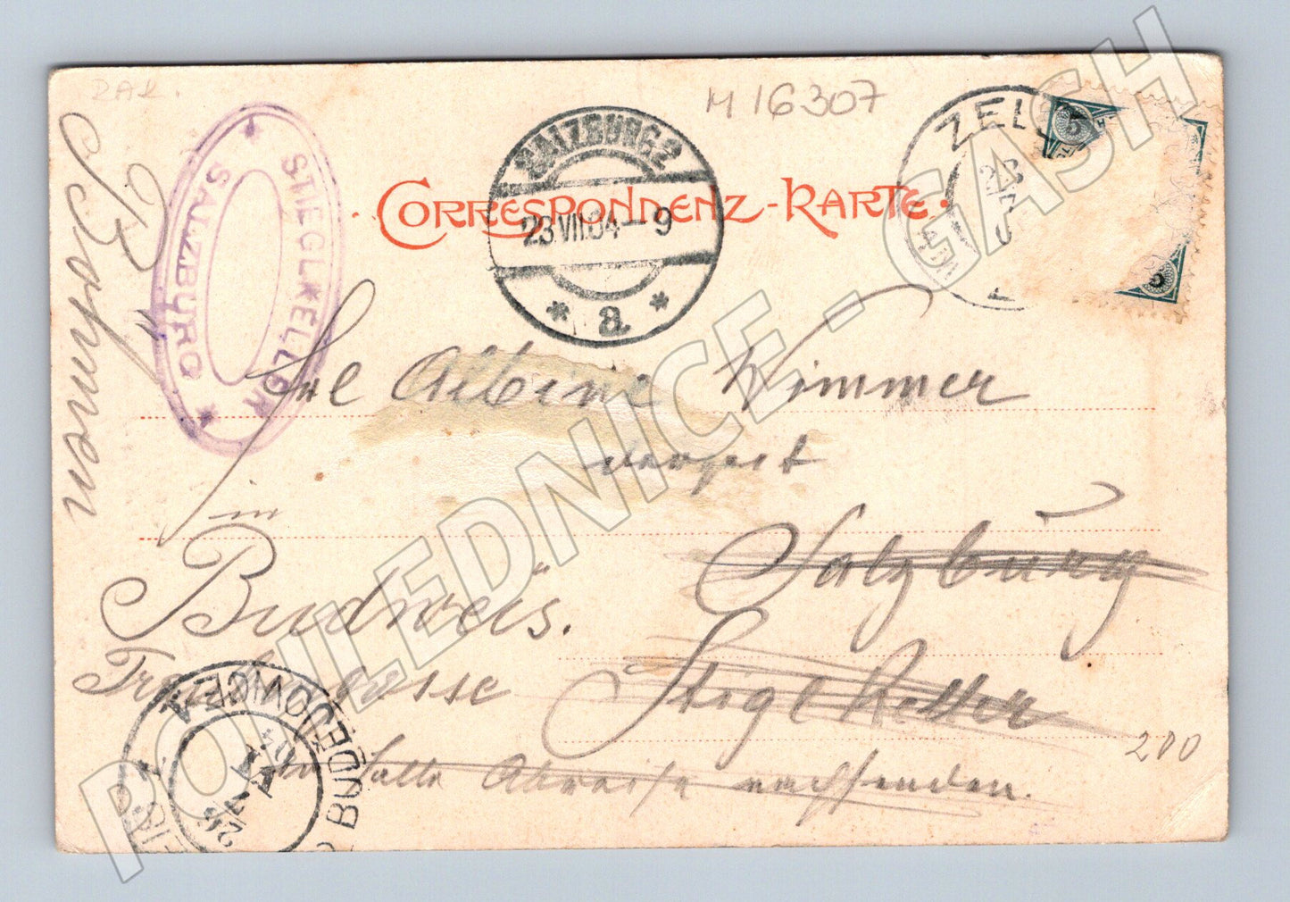 Pohlednice Ferd Karl Wasserfall Gerloskamm Rakousko stará (M16307)