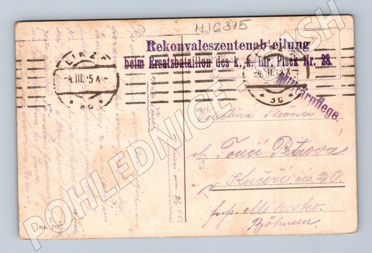 Pohlednice Linz Pöstlingberg tramvaj historická 1915 (M16315)