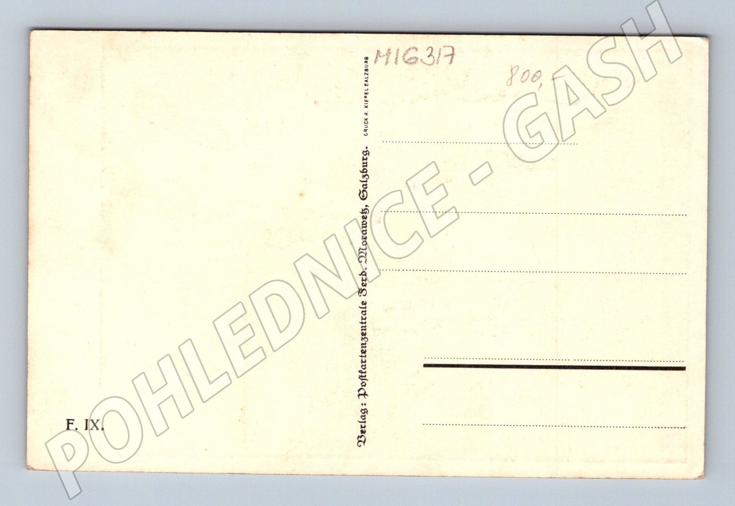 Pohlednice Salzburg Mülln umělecká kresba historická (M16317)