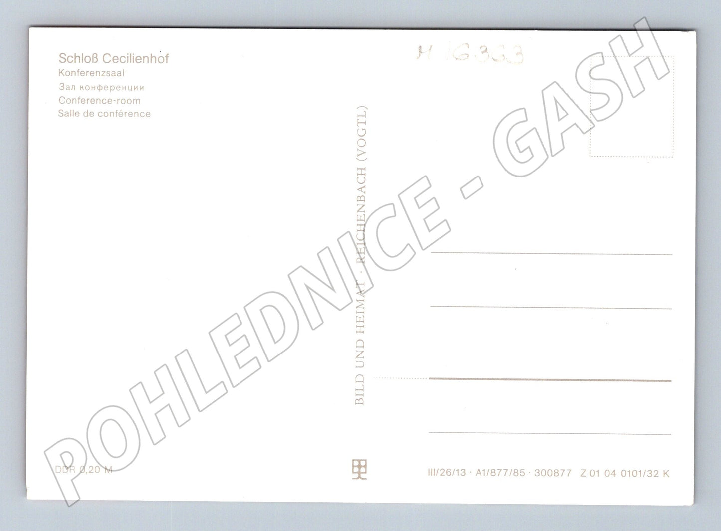 Pohlednice Schloß Cecilienhof Konferenční sál Německo NDR (M16363)