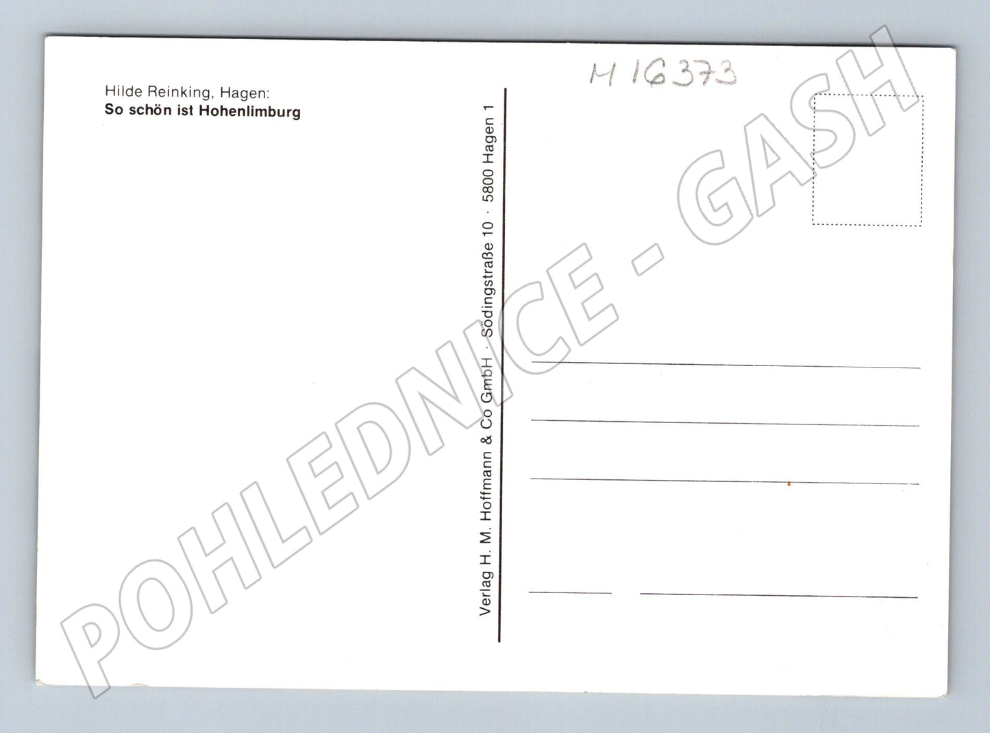 Pohlednice Hohenlimburg Německo ilustrovaný motiv 1985 (M16373)