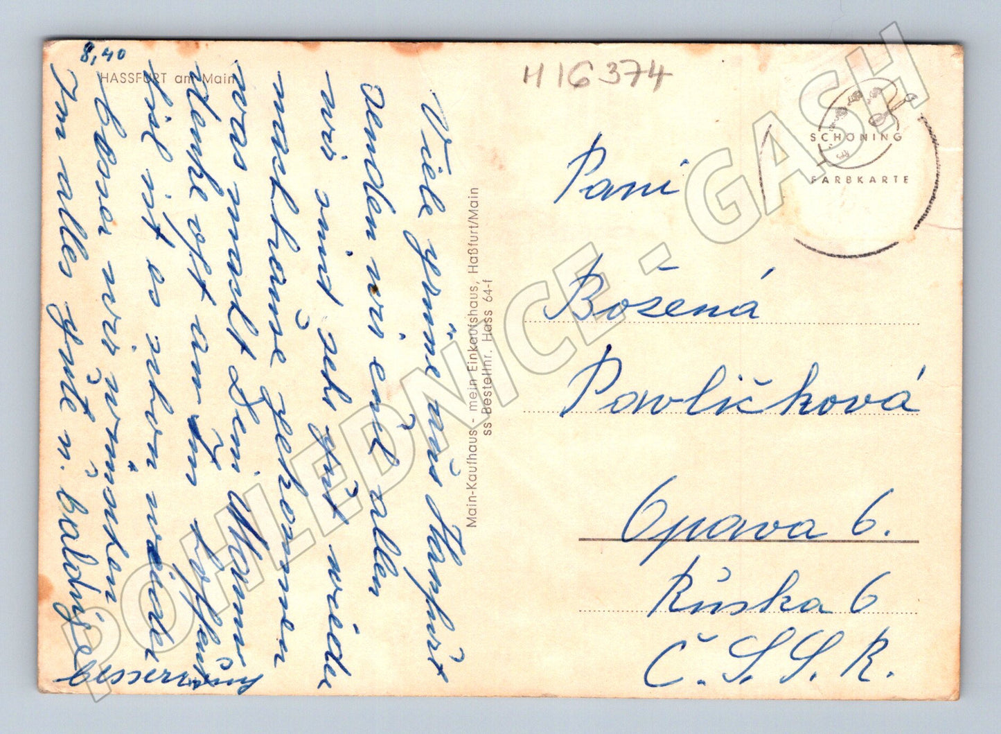 Pohlednice Německo historický kostel náměstí odeslaná (M16374)