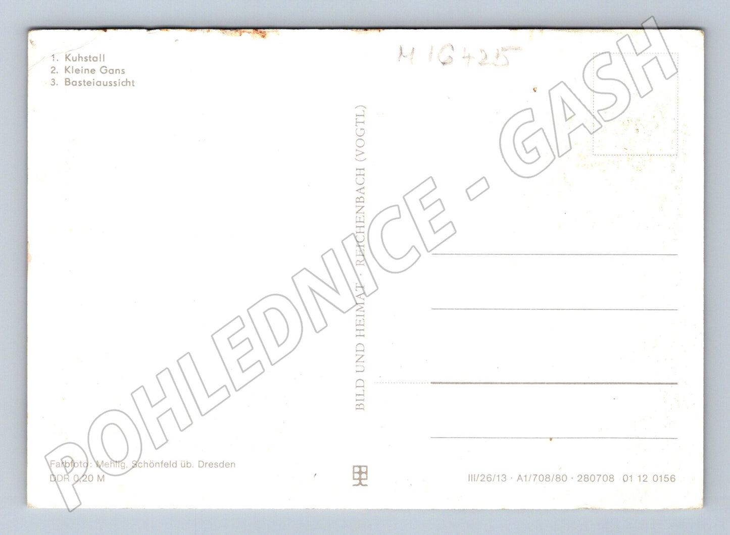 Pohlednice Sächsische Schweiz Saské Švýcarsko DDR (M16425)