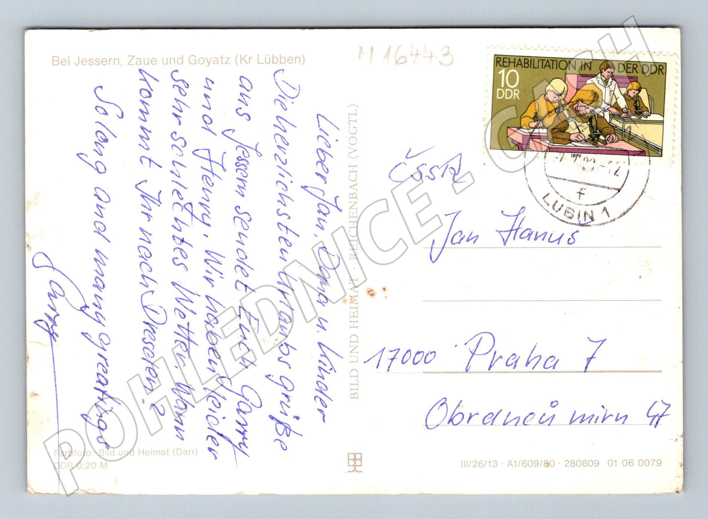 Pohlednice Am Schwielochsee NDR pláž lodě 1980 zaslaná (M16443)