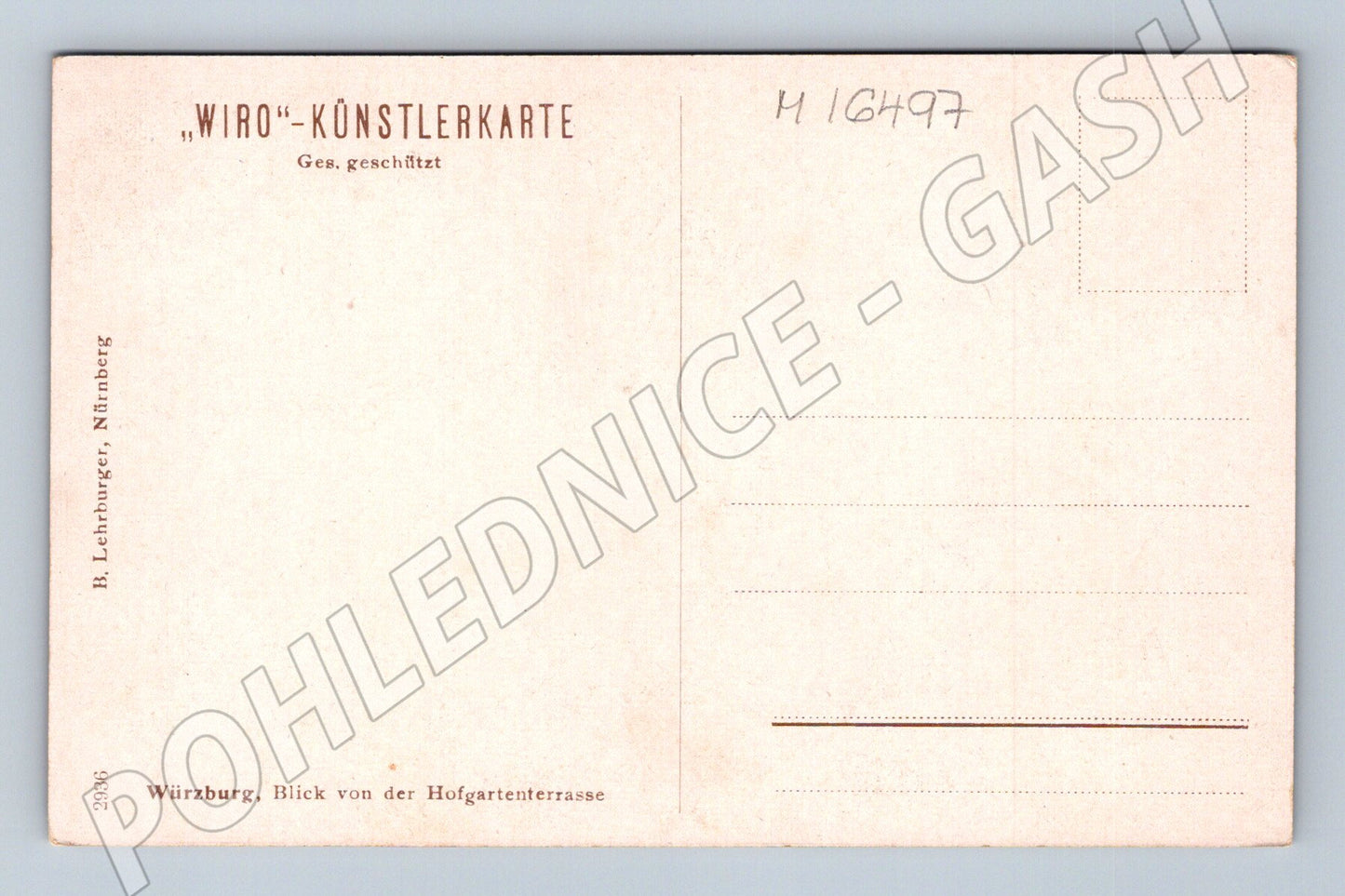 Pohlednice Würzburg Rezidence pohled z Hofgartenterasy (M16497)