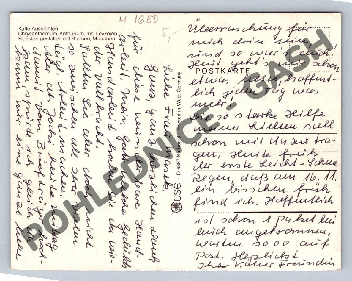 Pohlednice srdečné přání růže ve váze ČSR 1922 (M1650)