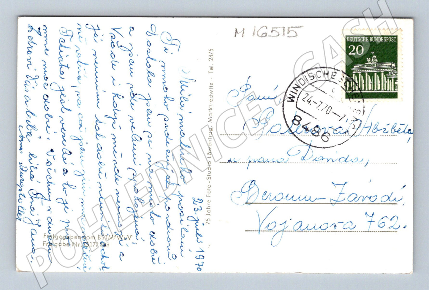 Pohlednice Windischeschenbach Oberpfalz Německo zaslaná 1970 (M16515)