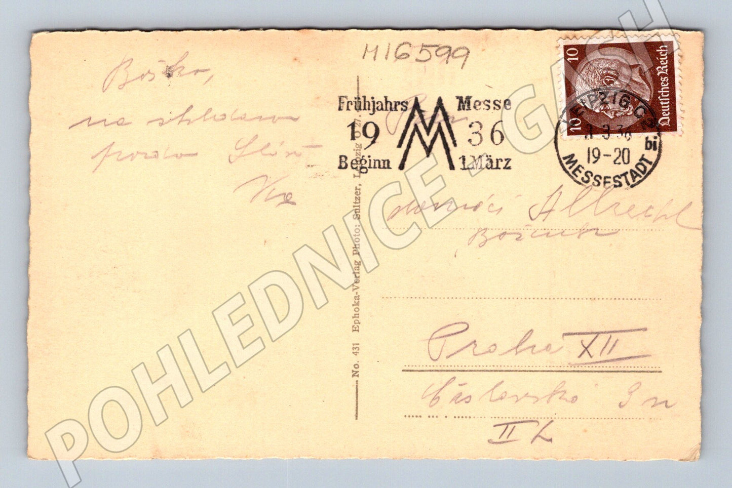 Pohlednice Leipzig Völkerschlachtdenkmal 1936 (M16599)