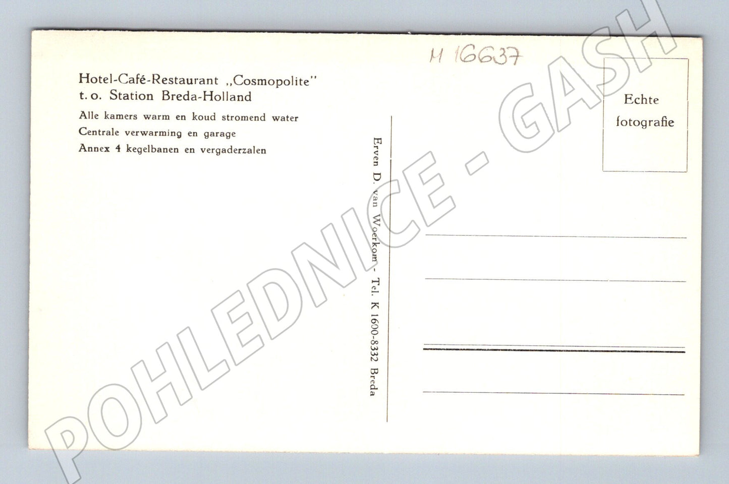 Pohlednice Hotel Cosmopolite Breda Nizozemsko (M16637)