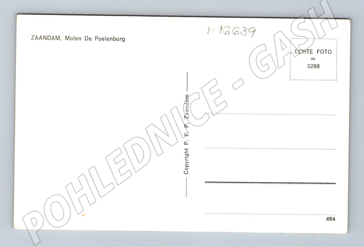 Pohlednice Zaandam mlýn De Poelenburg Holandsko (M16639)