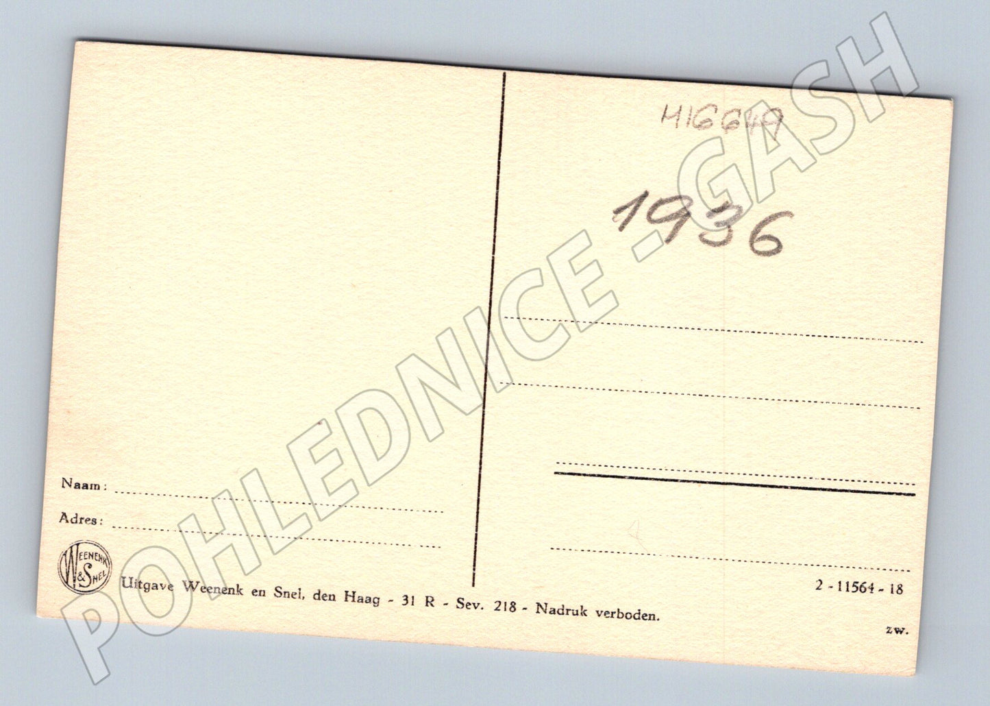 Pohlednice Scheveningen rybářská loď 1936 (M16649)