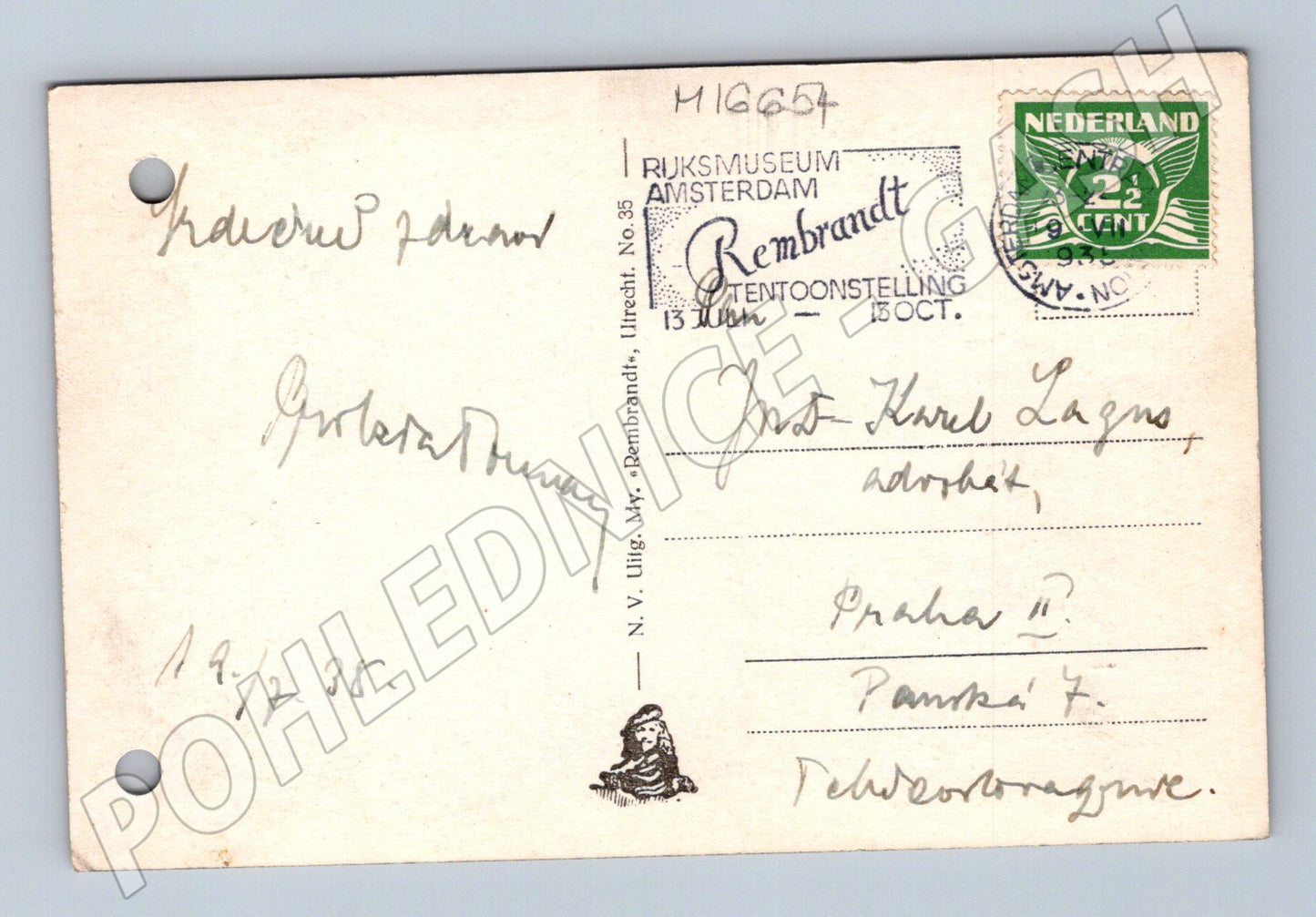 Pohlednice Amsterdam přístav a lodě 1938 odeslaná (M16654)
