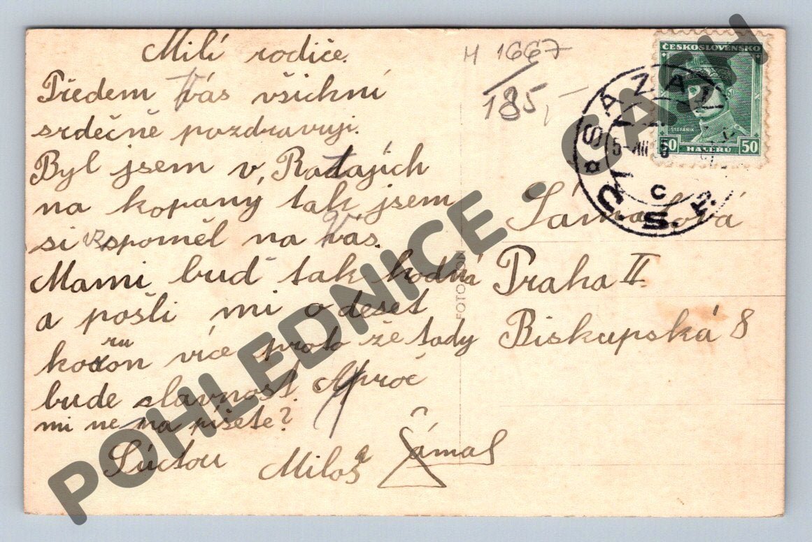 Pohlednice Rataje nad Sázavou hrad ČB (M1667)