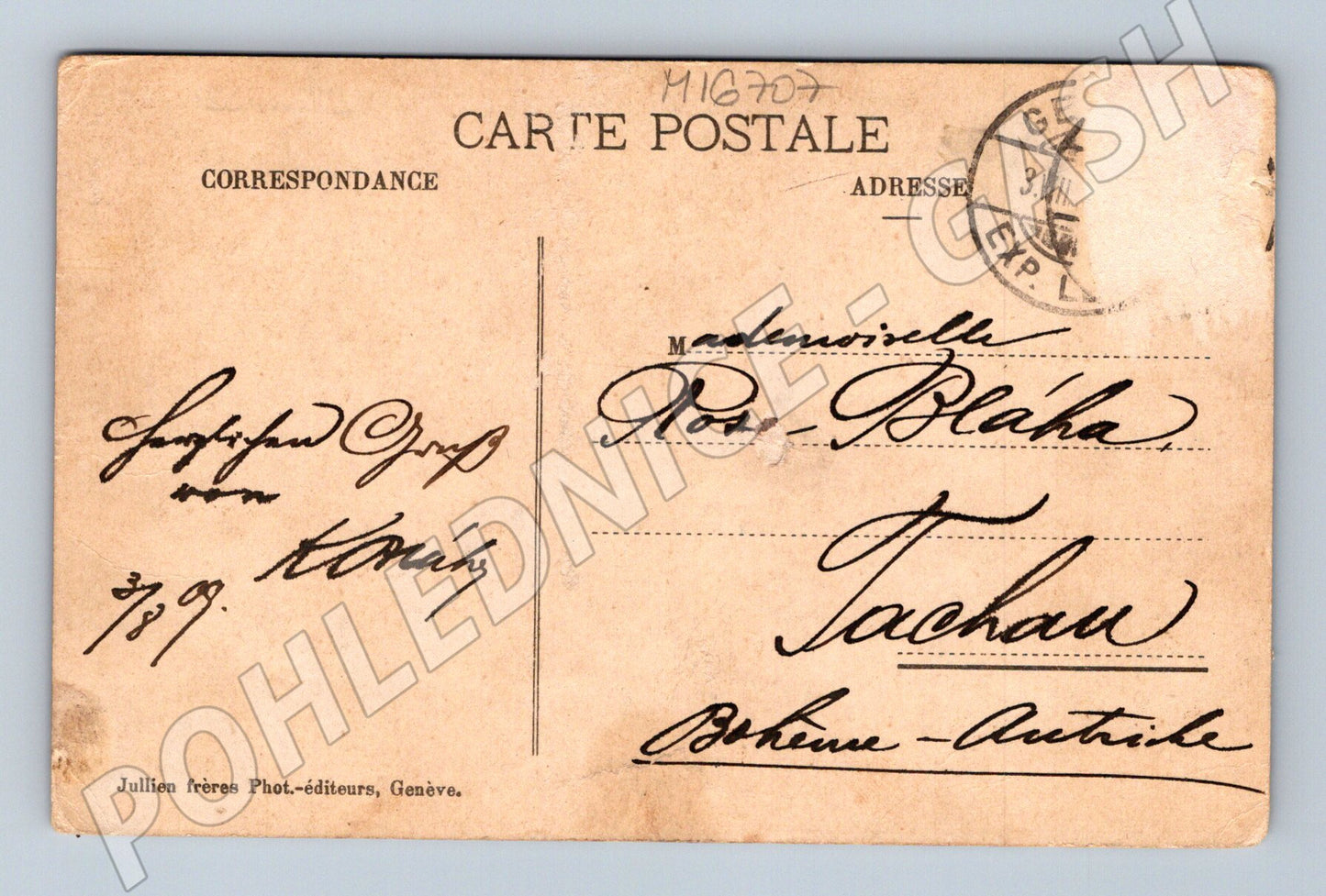Pohlednice Clarens Ile des Mouettes Dent du Midi 1909 (M16707)