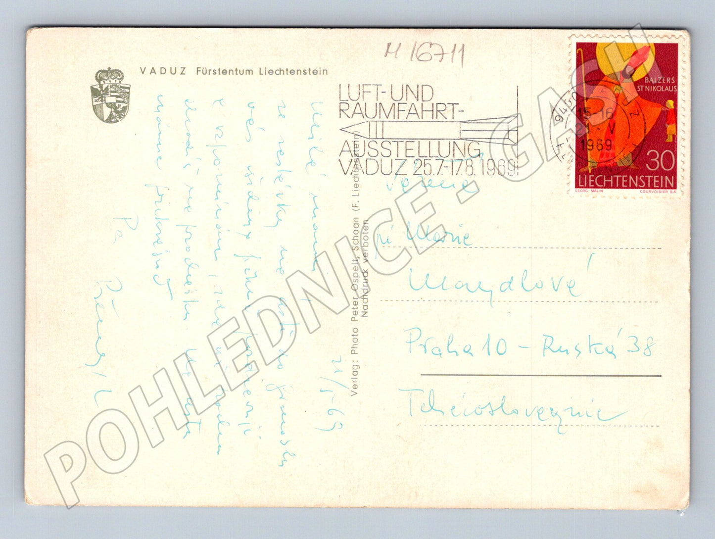 Pohlednice Vaduz více motivů 1969 razítkovaná (M16711)