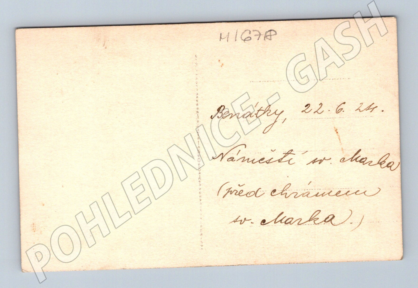 Pohlednice Benátky náměstí sv Marka 1924 (M16718)