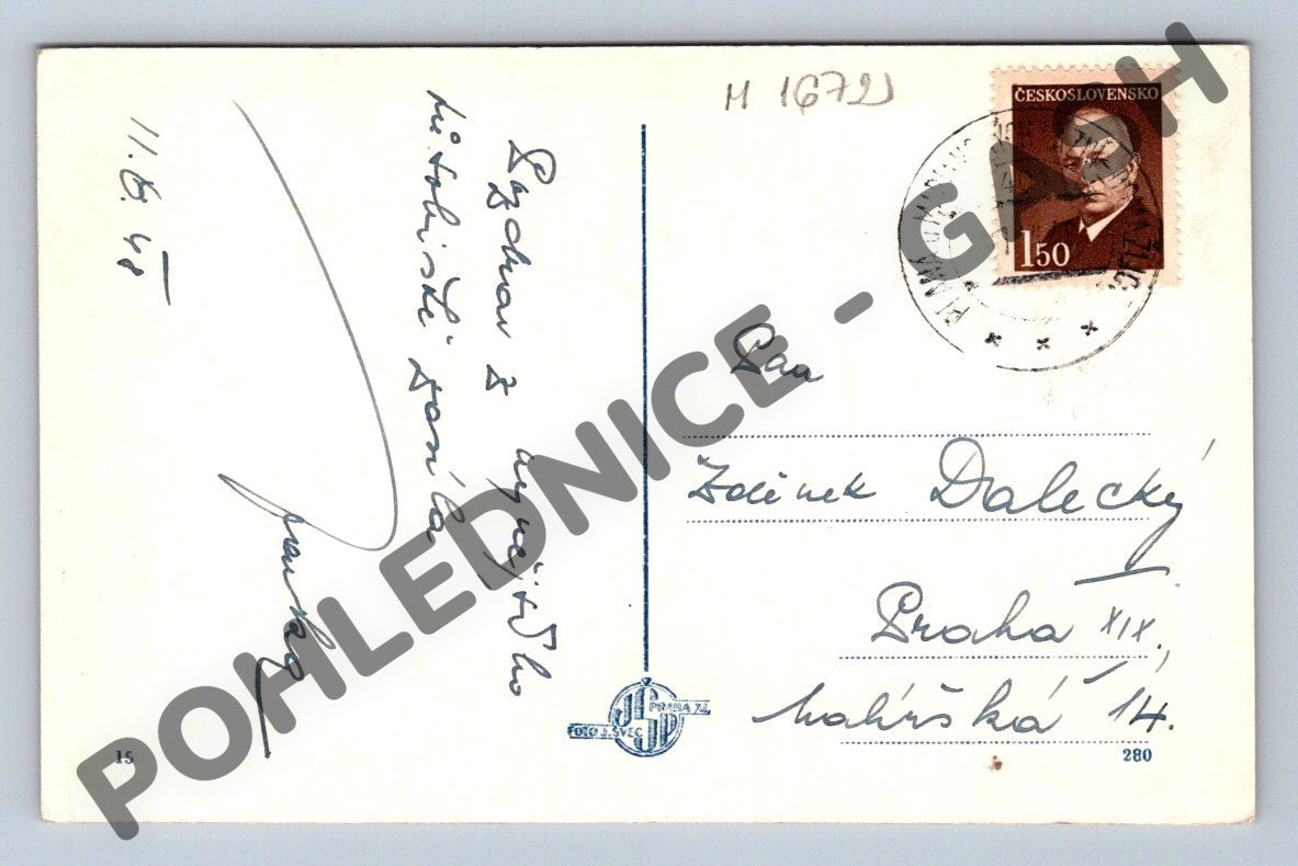 Pohlednice Chodsko Výhledy Baarův pomník 1949 PP (M1672)