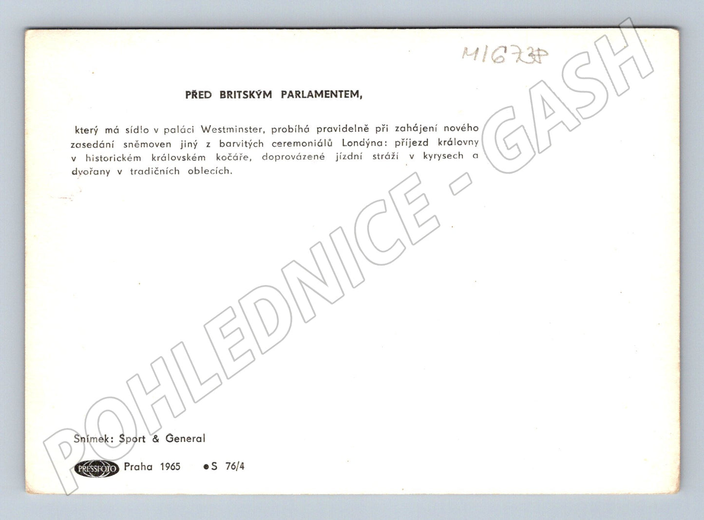 Pohlednice Londýn slavnost u parlamentu 1965 (M16738)