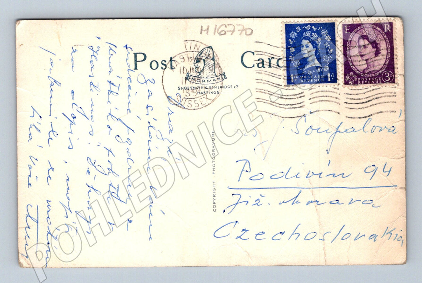 Pohlednice Greetings from Hastings Anglie více záběrů do ČSR (M16770)