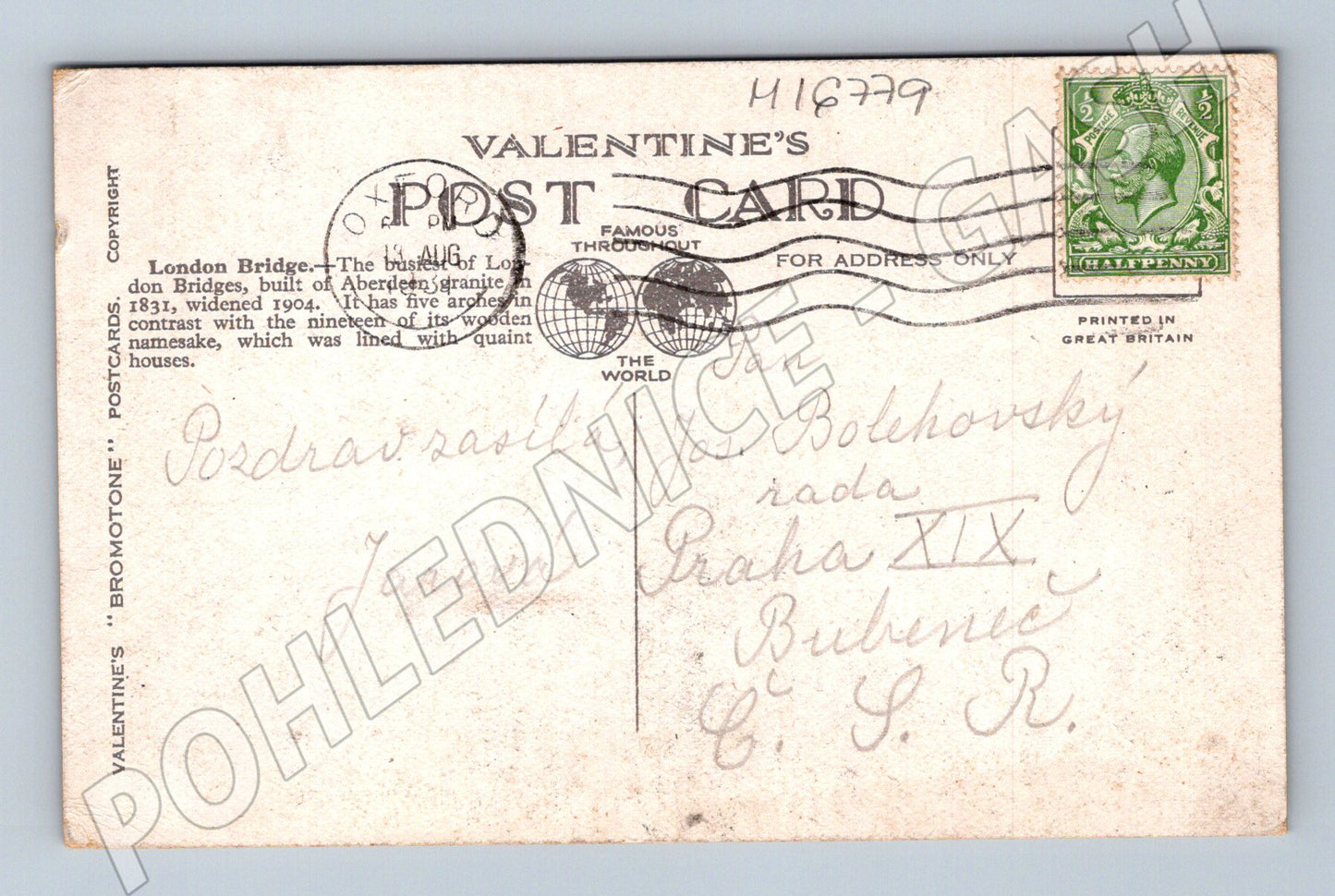 Pohlednice London Bridge Londýn Anglie stará (M16779)