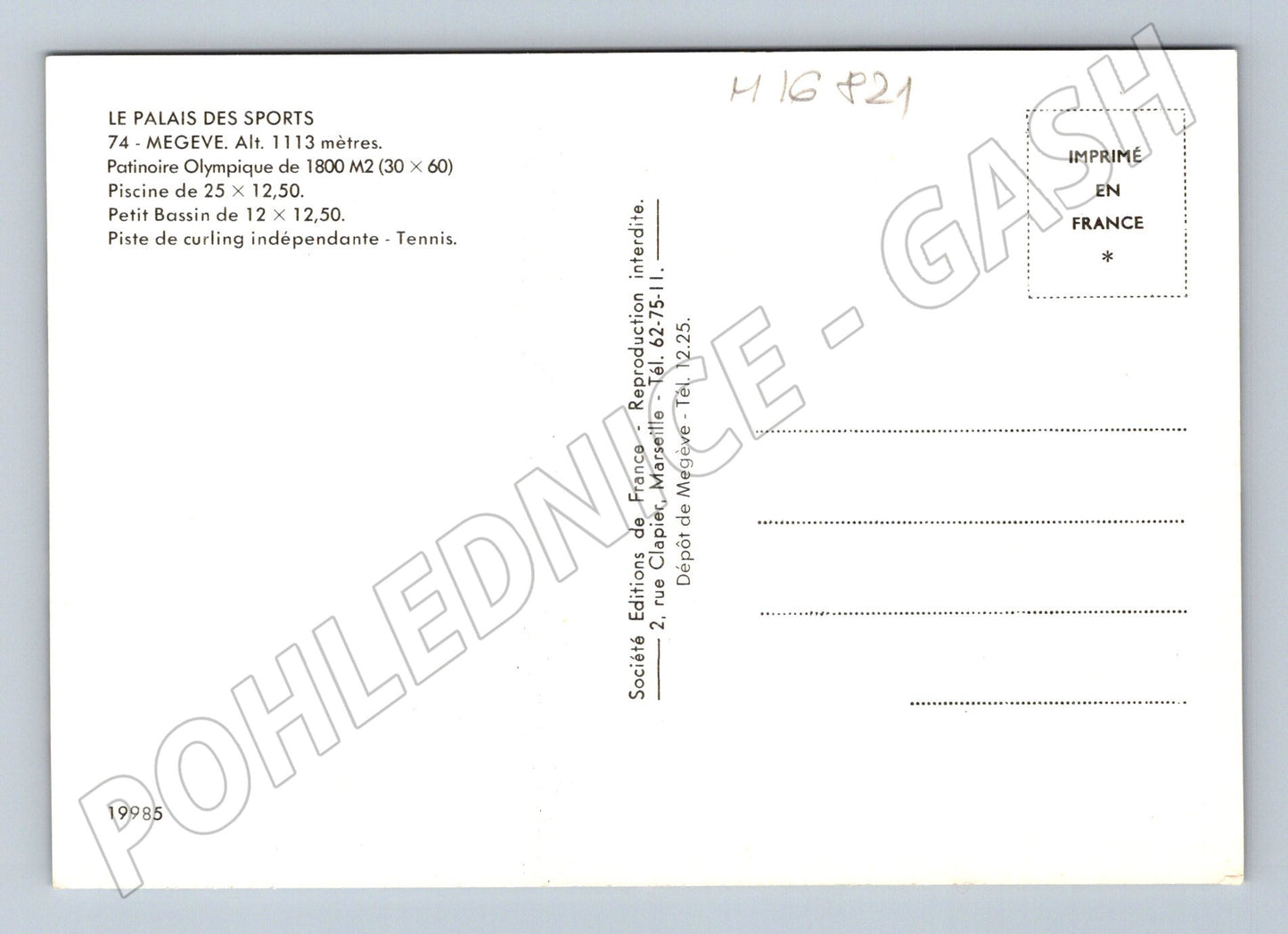 Pohlednice Megève Palais des Sports Francie sportovní komplex (M16821)