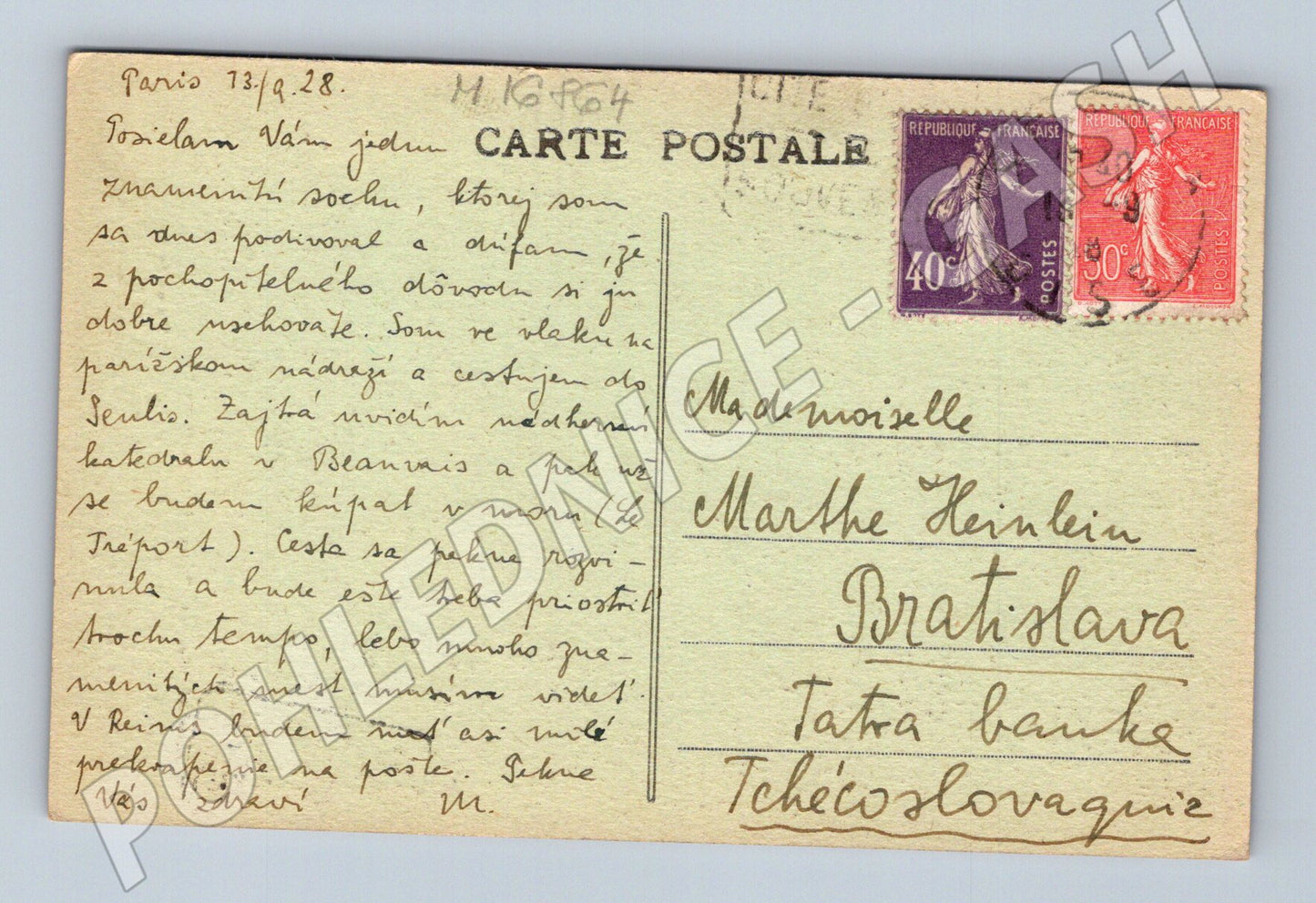 Pohlednice Troyes kostel sv Máří Magdalény 1928 (M16864)