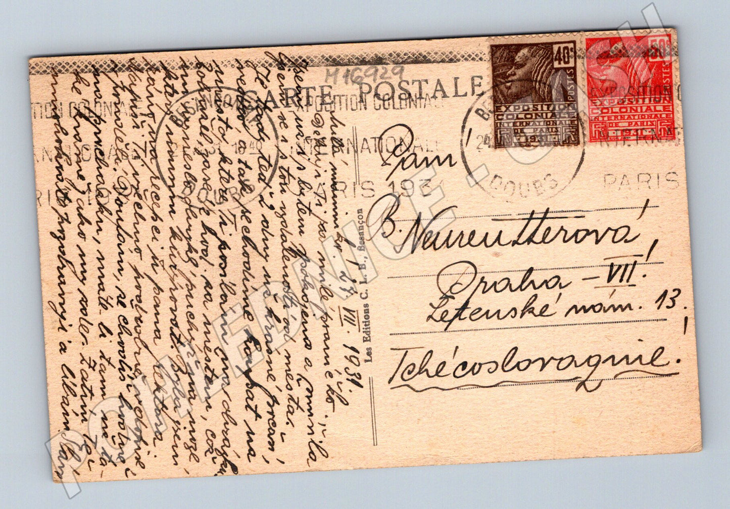 Pohlednice Besançon les Bains 1931 řeka Doubs (M16929)