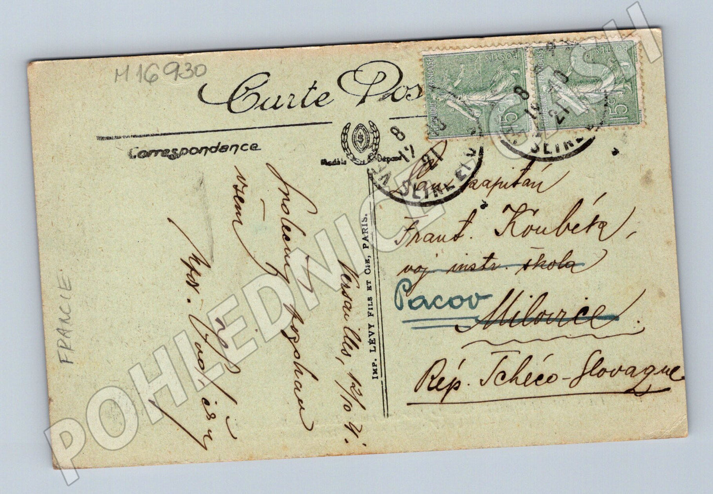 Pohlednice Versailles Basin of Apollo zaslaná (M16930)