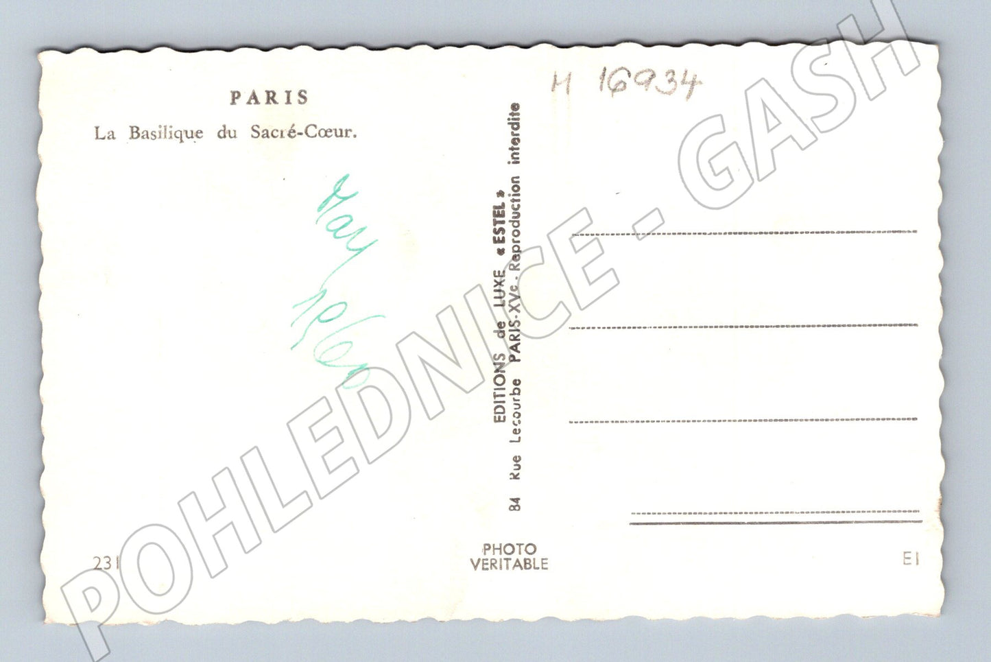 Pohlednice Paříž Sacré Cœur 1960 čb (M16934)