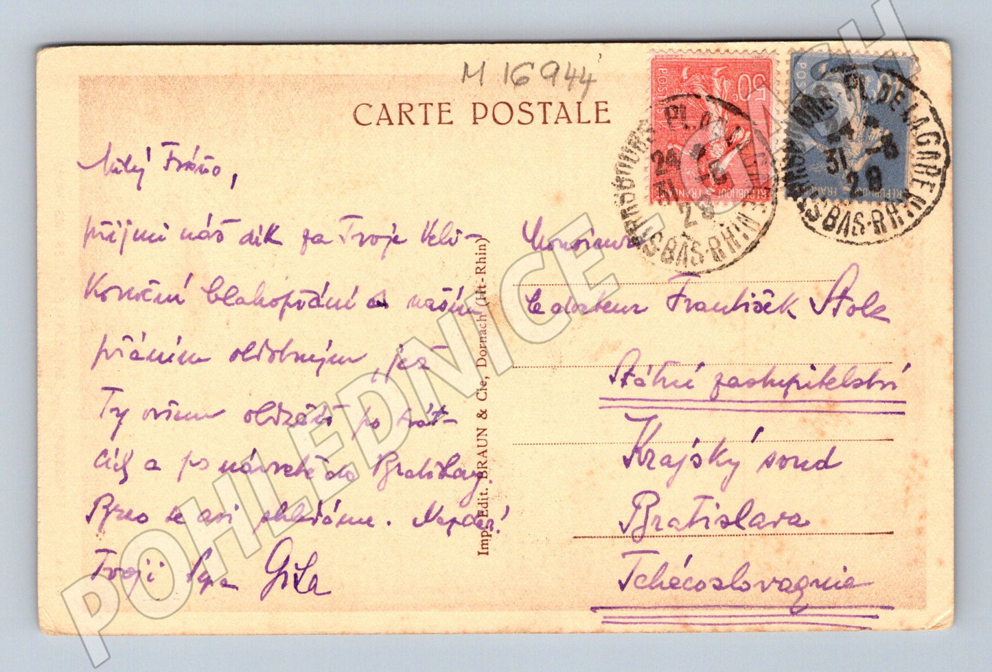 Pohlednice Strasbourg katedrála Pilíř andělů (M16944)