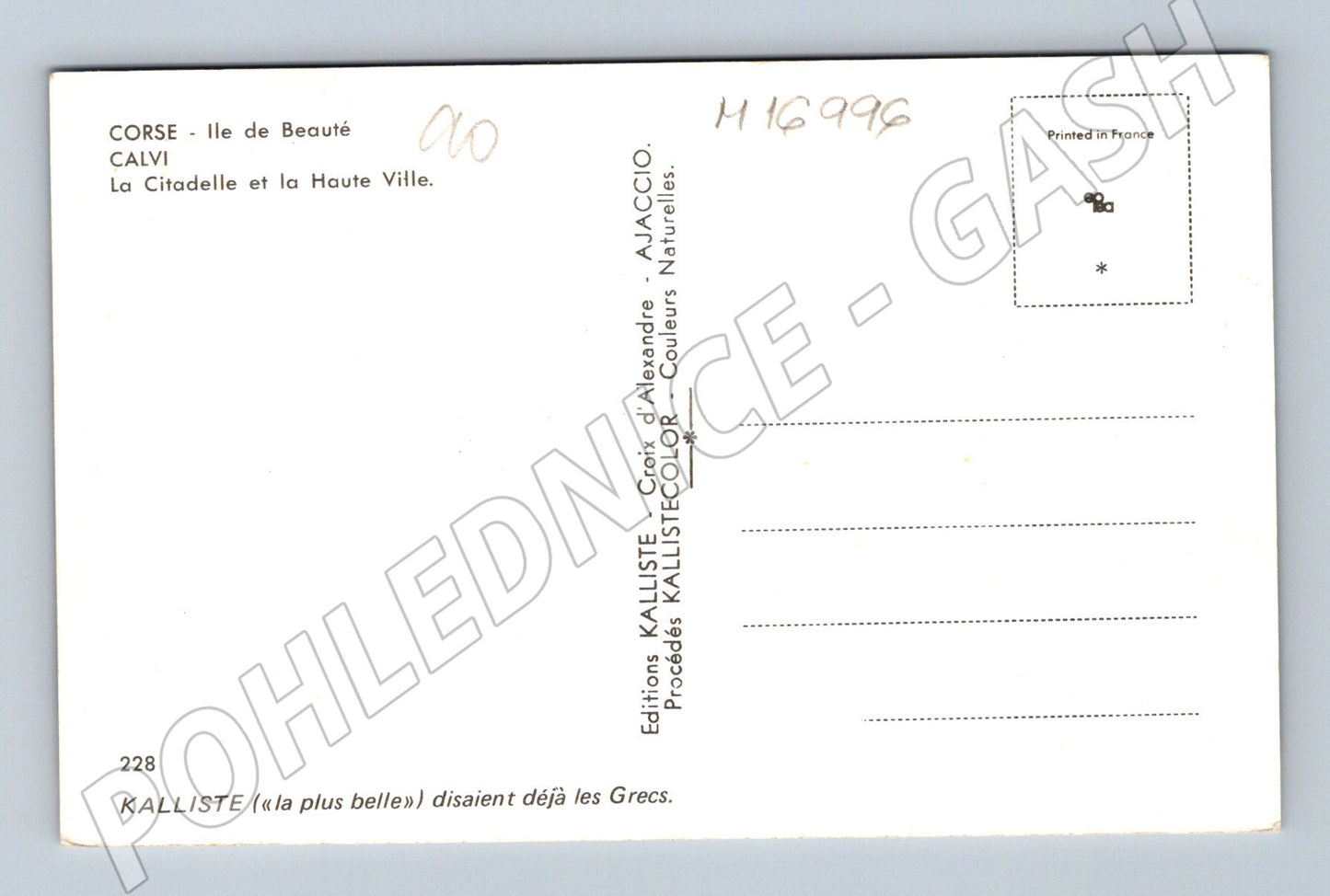 Pohlednice Korsika Calvi citadela (M16996)