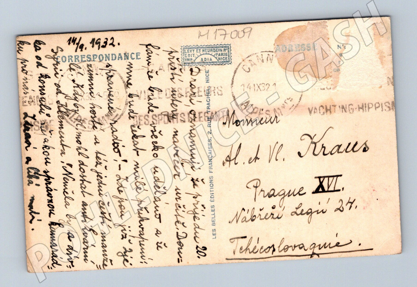 Pohlednice Cannes Nouveau Jardin 1932 (M17009)