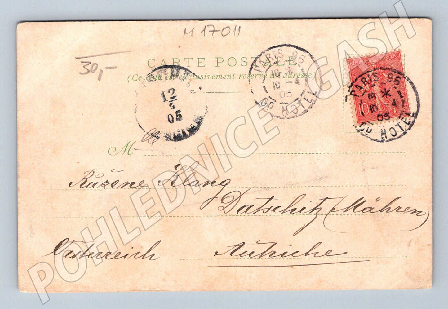 Pohlednice Grand Hotel Paris 1905 (M17011)