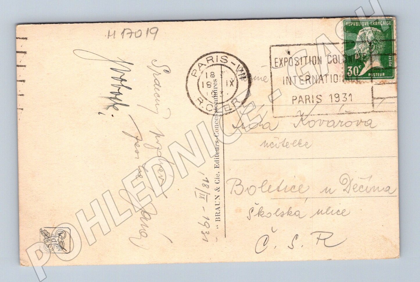 Pohlednice Angkor Vat Paříž 1931 (M17019)