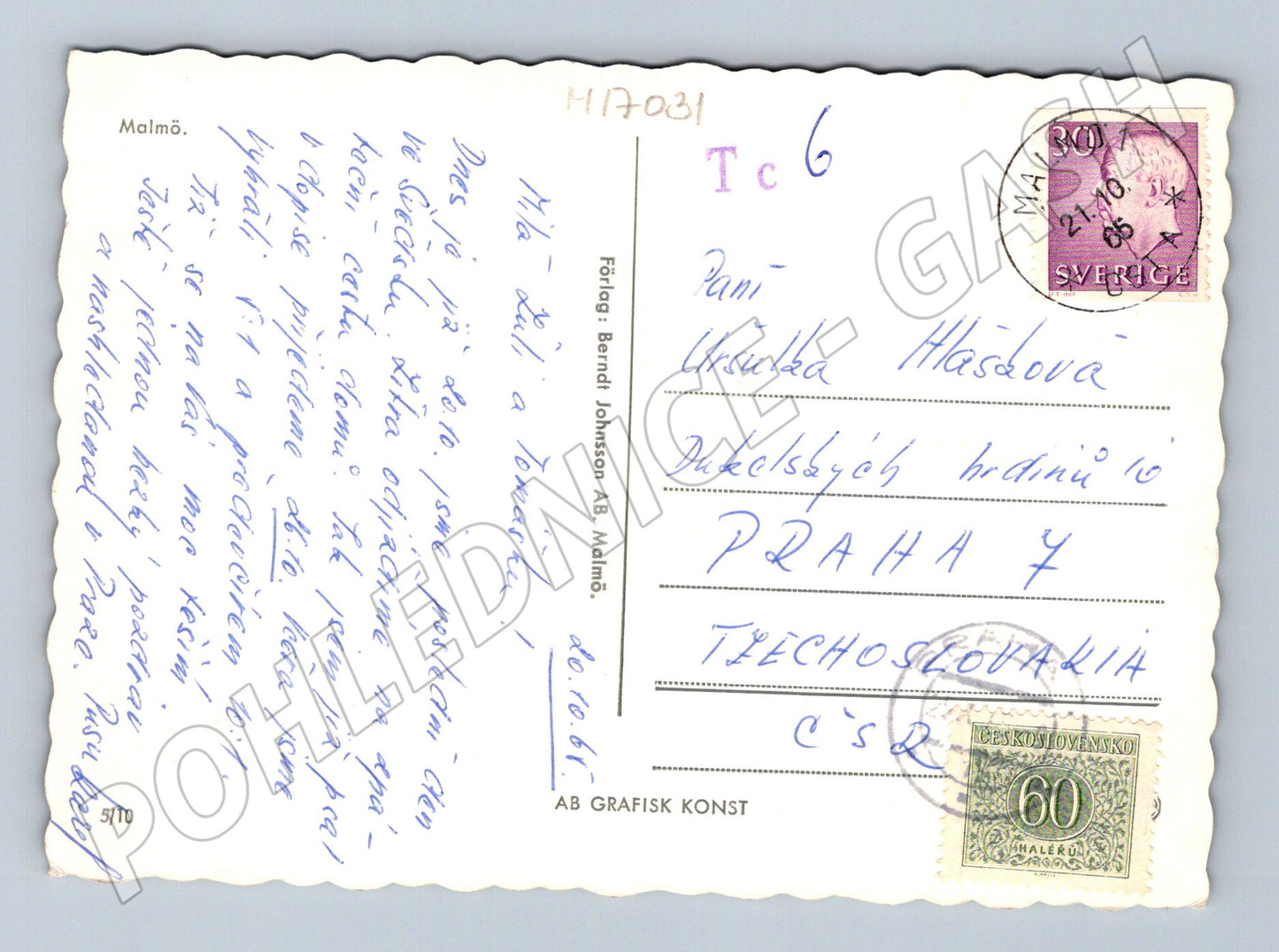 Pohlednice Malmö koláž 1985 (M17031)