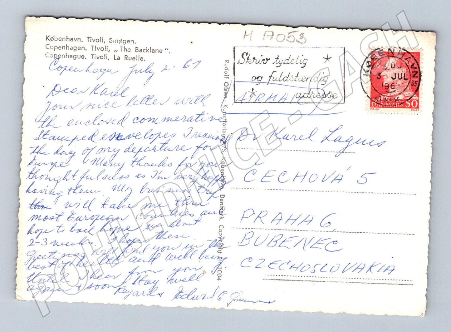 Pohlednice Tivoli Kodaň 1967 (M17053)