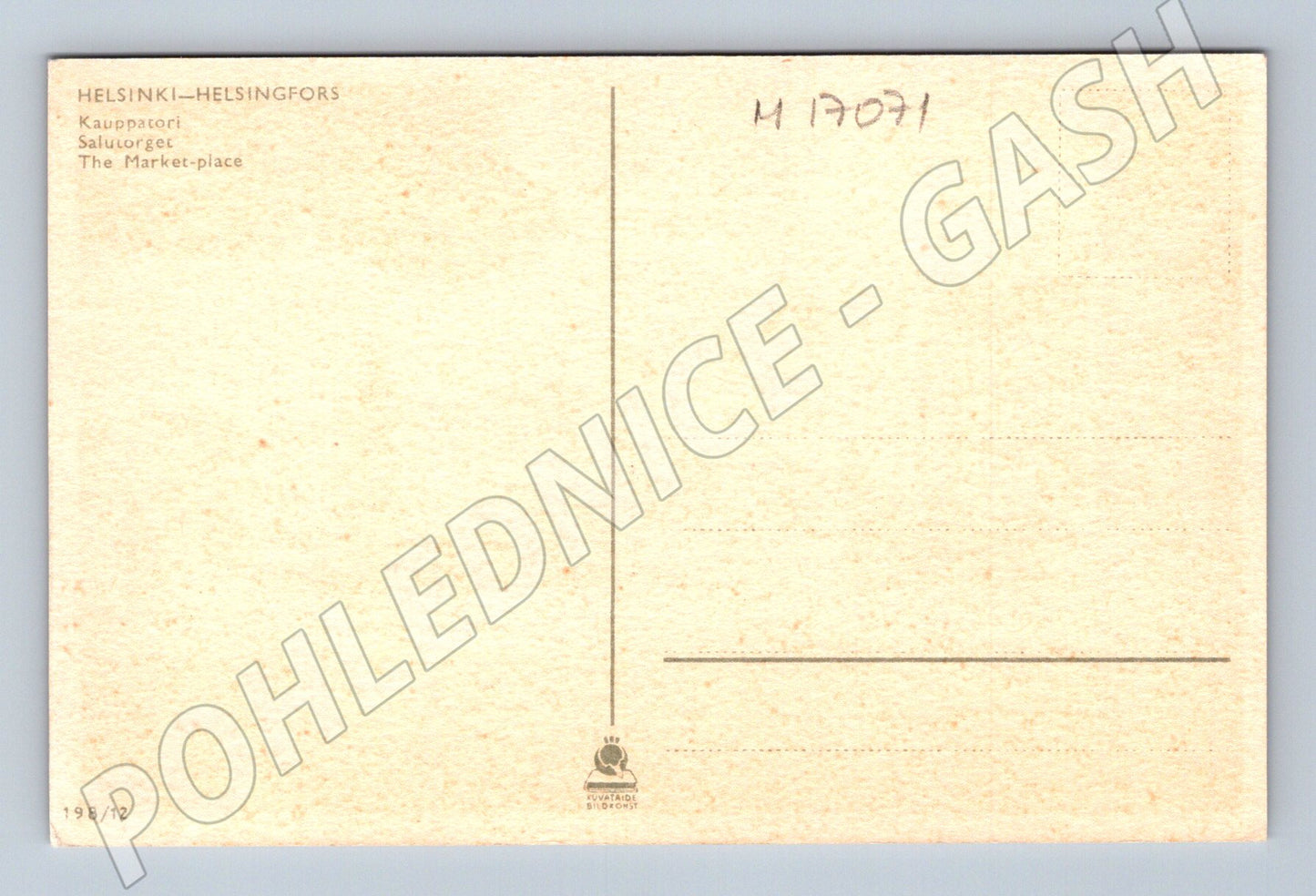 Pohlednice Helsinki Kauppatori historická (M17071)