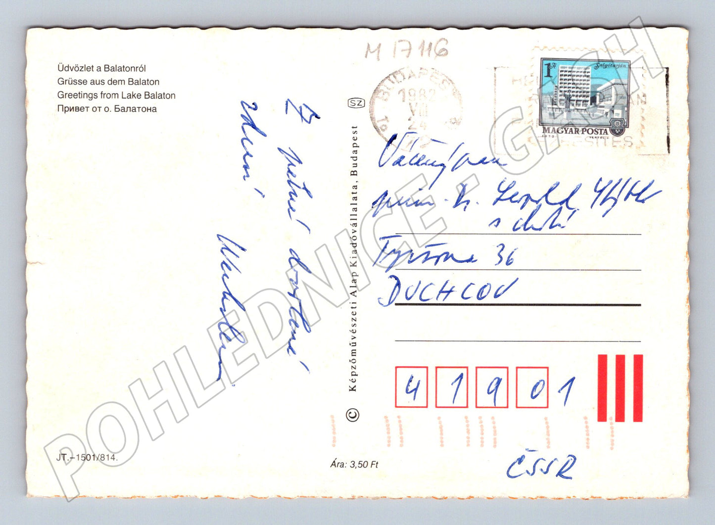Pohlednice Balaton 1982 retro (M17116)