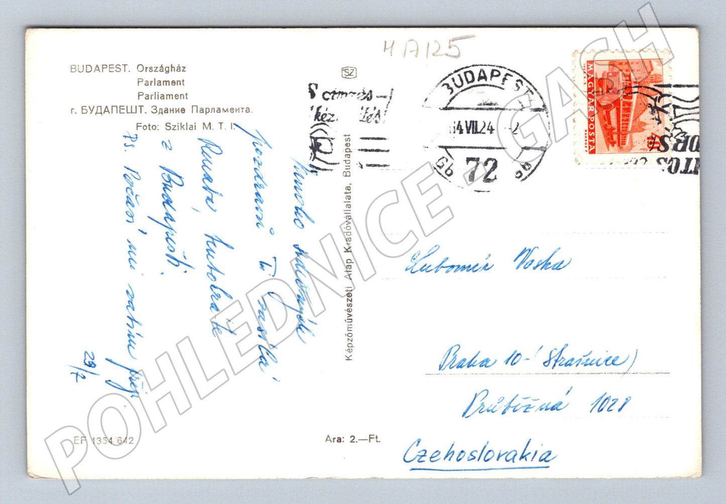 Pohlednice Budapešť Parlament čb (M17125)