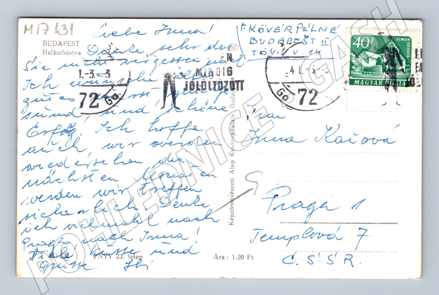 Pohlednice Budapešť Rybářská bašta 1972 (M17131)