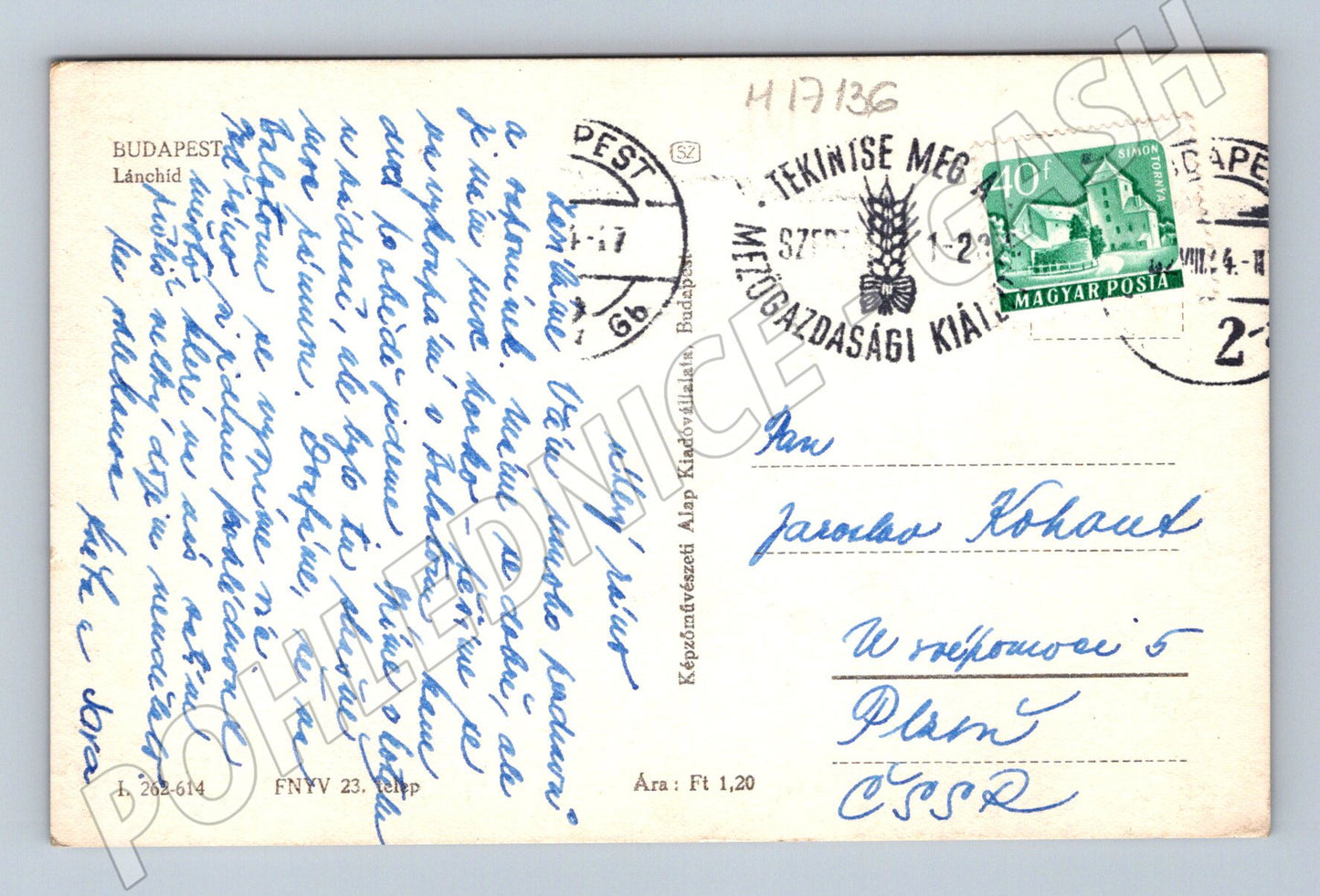 Pohlednice Budapešť Řetězový most stará (M17136)