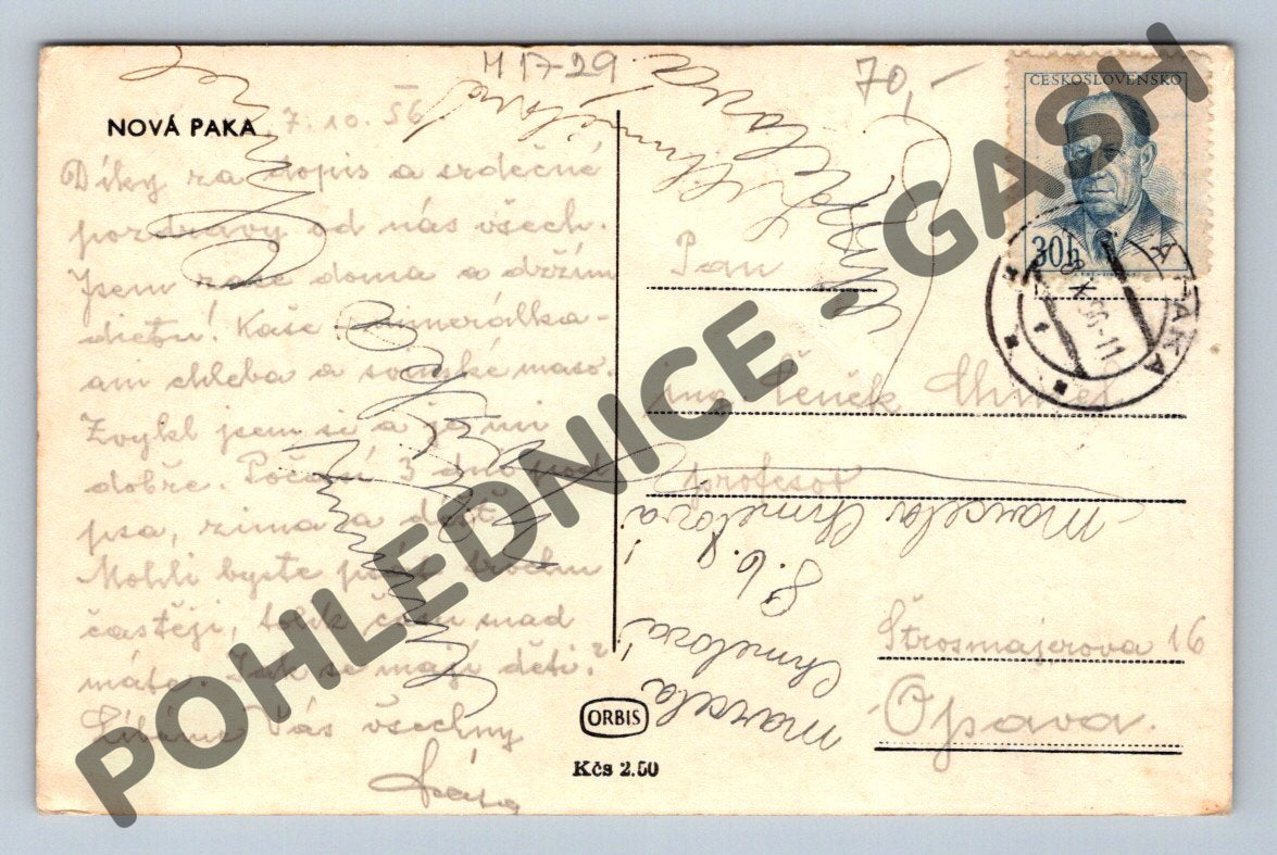 Pohlednice Nová Paka celkový pohled Orbis (M1729)