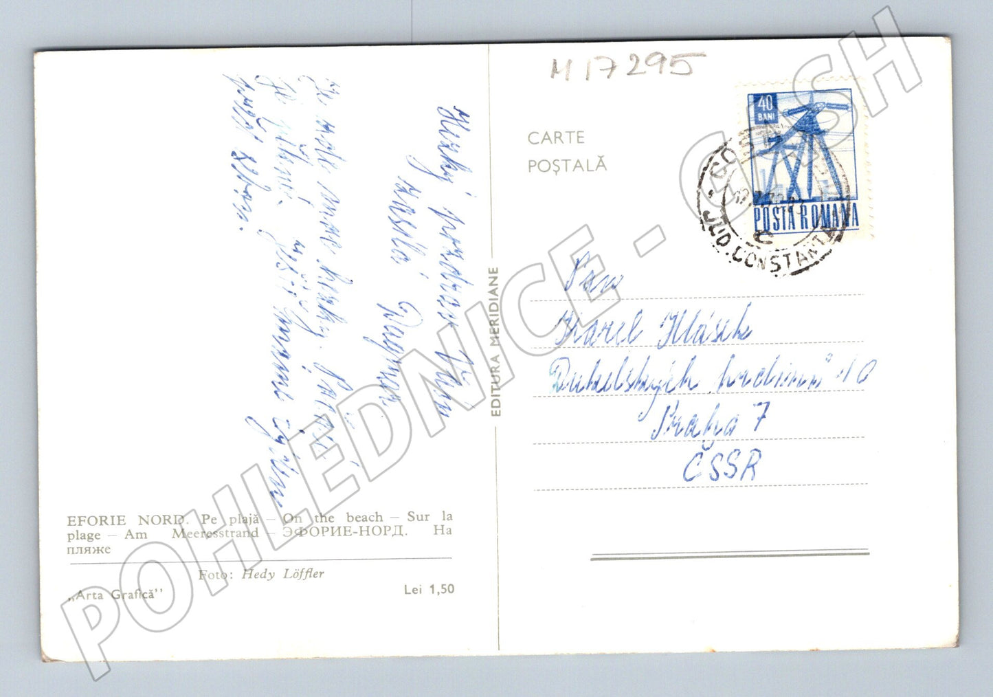 Pohlednice Eforie Nord pláž 70 léta (M17295)